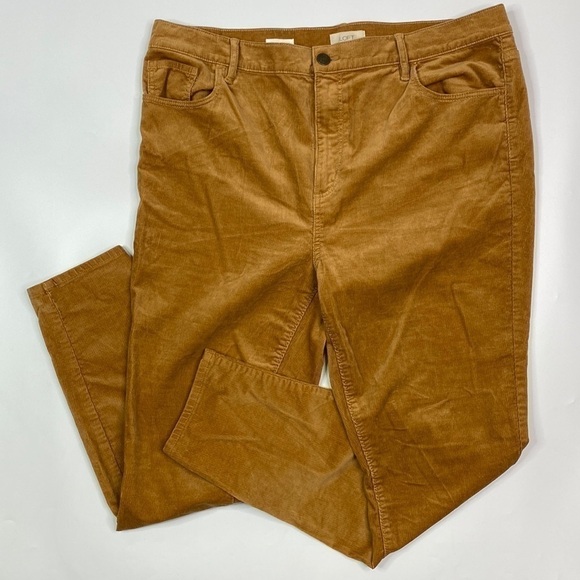 LOFT Pants - Loft Outlet Light Brown Corduroy Hi Rise Skinny Pants Size 16
